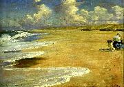 Peter Severin Kroyer marie kroyer malar pa stenbjerg strand Sweden oil painting artist